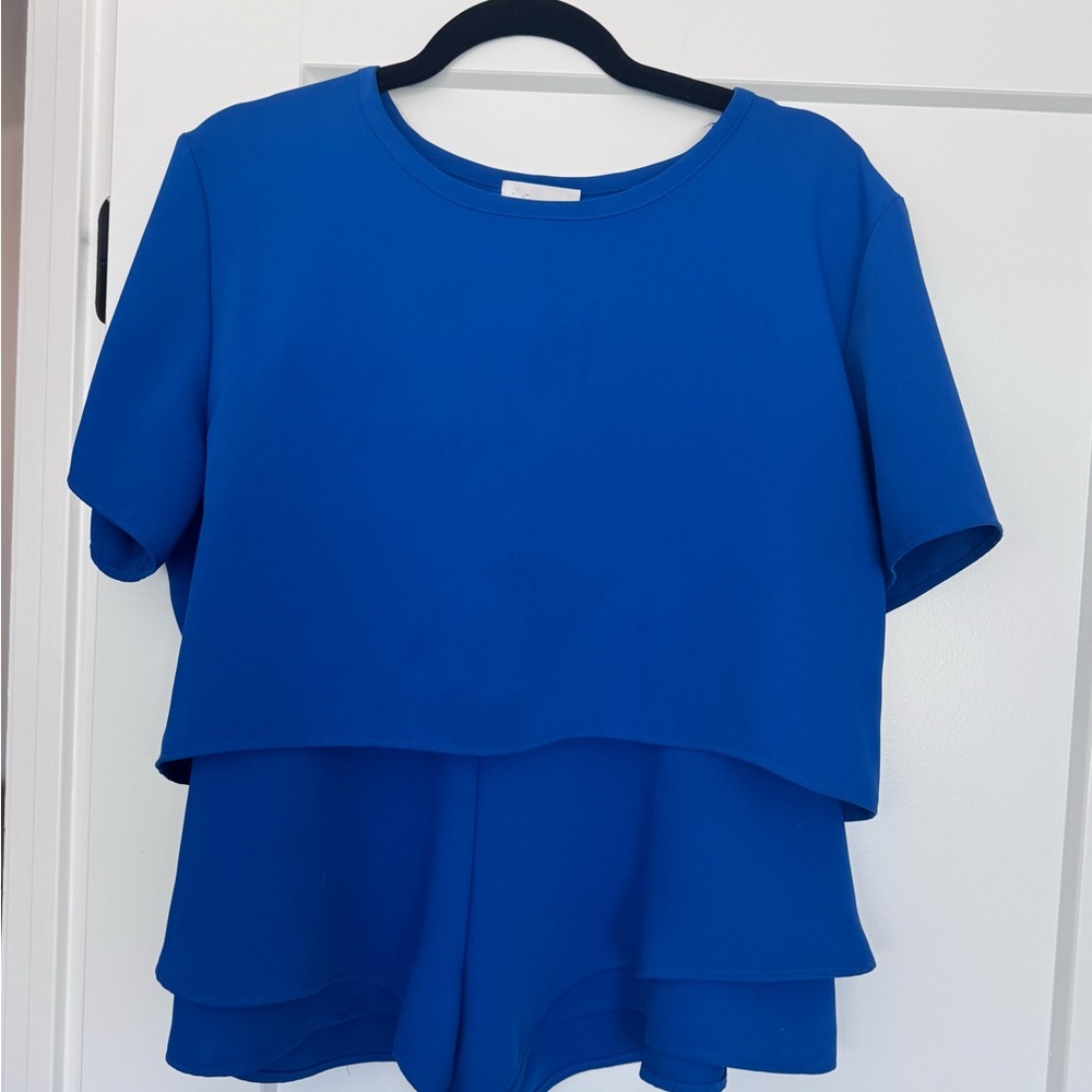 Lavender Brown Blue Cropped Women's Top